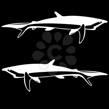 Royalty Free Clipart Image of Sharks