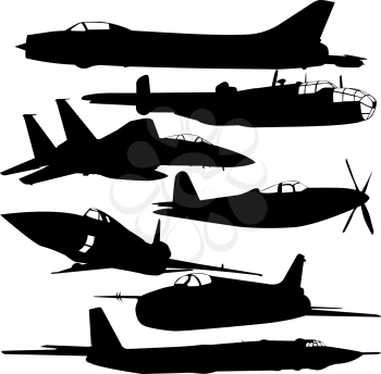 Royalty Free Clipart Image of Airplanes