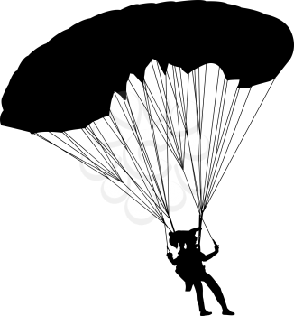 Royalty Free Clipart Image of a Person Parachuting