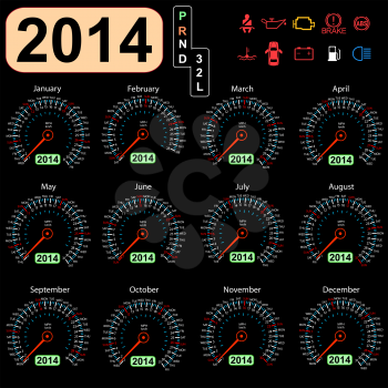 Royalty Free Clipart Image of Speedometer Calendars