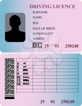 Royalty Free Clipart Image of a Driving Licence