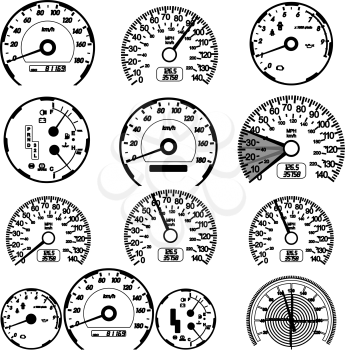 Royalty Free Clipart Image of Car Speedometers