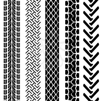 Royalty Free Clipart Image of Tire Tracks