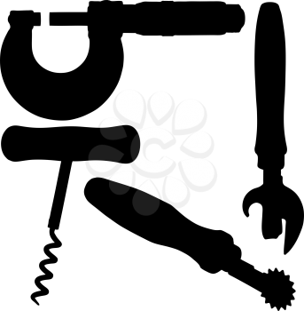 Royalty Free Clipart Image of Tool Silhouettes