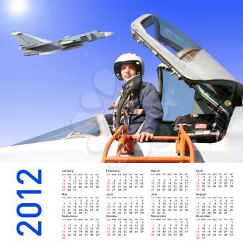 2012 Calendar with a military pilot and aircraft