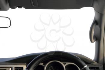 The view from the car, a white background for your text.