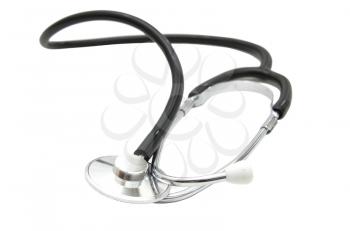 sthetoscope isolated over a white background. Medical instrument for auscultation