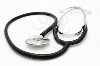  stethoscope isolated over a white background. Medical instrument for auscultation