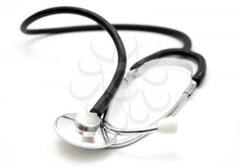 stethoscope isolated over a white background. Medical instrument for auscultation