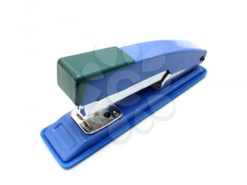 Blue stapler isolated on white background