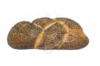 bread with poppy seeds isolated on a white background
