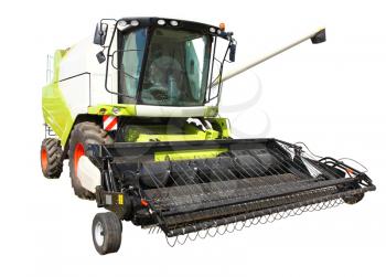 combine harvester on a white background