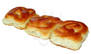 Homemade buns isolated on white background