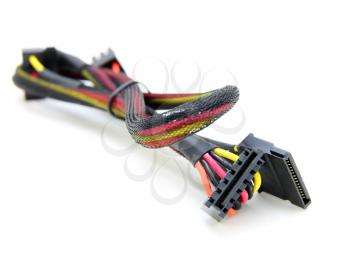Hard disk drive power cables with electronic cable