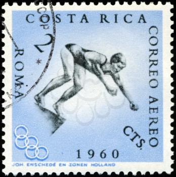 ROMANIA - CIRCA 1960: A stamp printed in the Romania shows Swimming, Summer Olympics, Roma 60, circa 1960