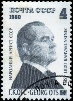 USSR - CIRCA 1980 : A stamp printed in USSR shows Georg Ots (1920-1975), Estonian Artist, circa 1980