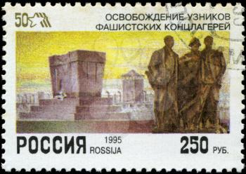 RUSSIA - CIRCA 1995: A stamp printed by the Russia Post is entitled liberation prisoners of fascist concentration camps, circa 1995