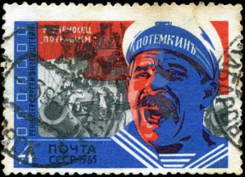 RUSSIA - CIRCA 1965: stamp printed by Russia, shows Scene from Film Potemkin, circa 1965.