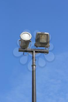 street lamp against the background of blue sky