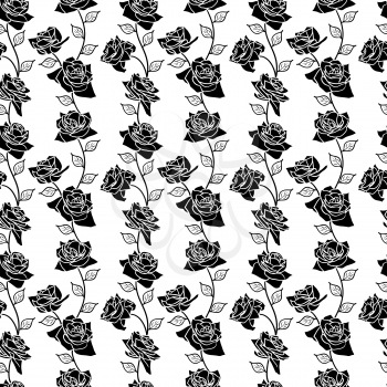 Beautiful  seamless wallpaper with rose flowers, vector illustration