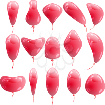 Background with glossy colored balloons. Vector illustration.