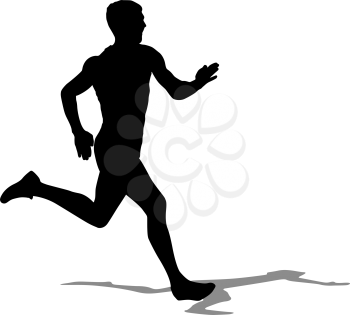 Running silhouettes. Vector illustration.