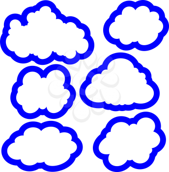 Set of clouds in the sky. Vector illustration