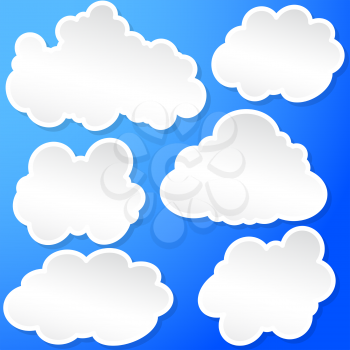 Set of clouds in the sky. Vector illustration