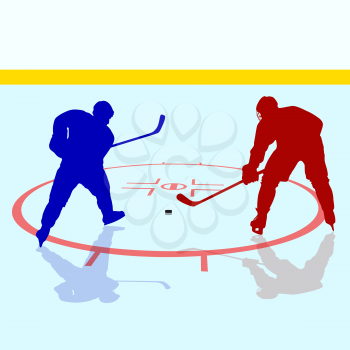 Ice hockey players. Vector illustration
