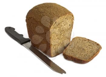 black sliced bread on the white background