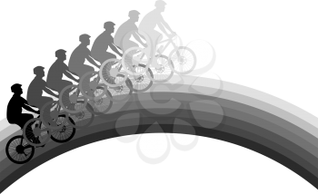 Silhouette of a cyclist  male.  vector illustration.