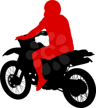 Black silhouettes sport bike on white background. Vector illustration.