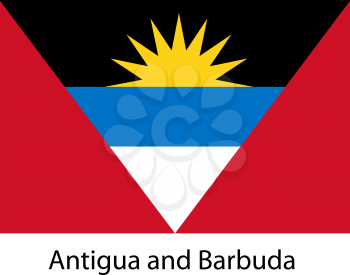 Flag  of the country  antigua and barbuda. Vector illustration.  Exact colors. 