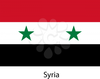 Flag  of the country  syria. Vector illustration.  Exact colors. 