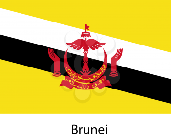 Flag  of the country  brunei. Vector illustration.  Exact colors. 