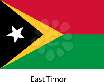Flag  of the country  east timor. Vector illustration.  Exact colors. 