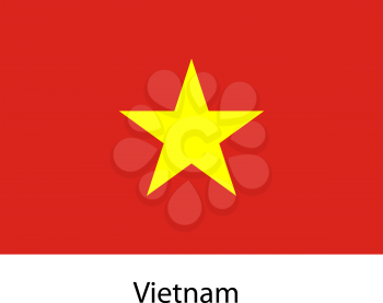 Flag  of the country  vietnam. Vector illustration.  Exact colors. 