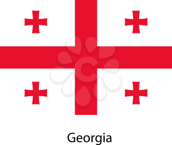 Flag  of the country  georgia. Vector illustration.  Exact colors. 