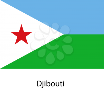 Flag  of the country  djibouti. Vector illustration.  Exact colors. 