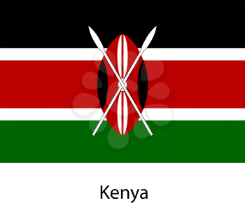 Flag  of the country  kenya. Vector illustration.  Exact colors. 