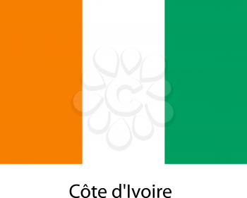 Flag  of the country  cote divoire. Vector illustration.  Exact colors. 