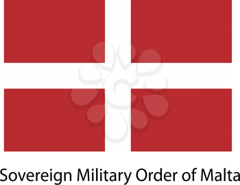 Flag  of the country  sovereing military order of malta. Vector illustration.  Exact colors. 