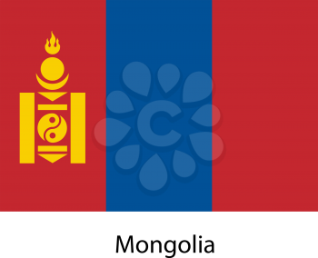 Flag  of the country  mongolia. Vector illustration.  Exact colors. 