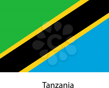Flag  of the country  tanzania. Vector illustration.  Exact colors. 