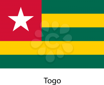 Flag  of the country  togo. Vector illustration.  Exact colors. 
