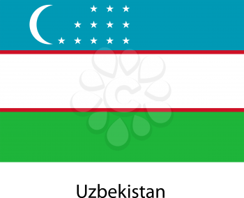 Flag  of the country  uzbekistan. Vector illustration.  Exact colors. 