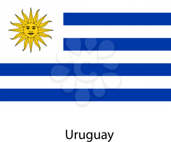 Flag  of the country  uruguay. Vector illustration.  Exact colors. 