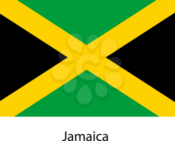 Flag  of the country  jamaica. Vector illustration.  Exact colors. 