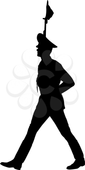 Silhouette soldiers during a military parade. Vector illustration