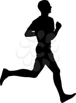 Silhouettes. Runners on sprint, men. vector illustration.